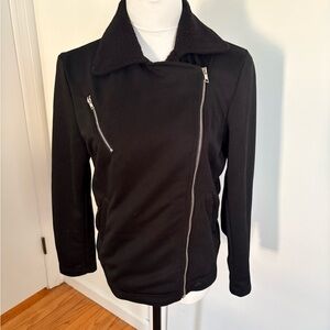 Amaryllis Black Asymmetrical Zip Jacket